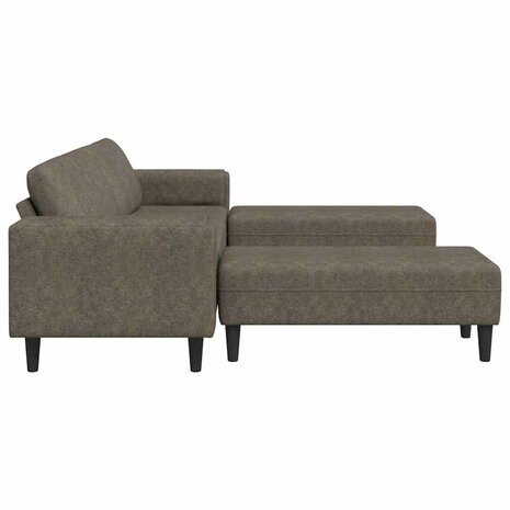 Bankstel 3 pcs Donkergrijs Faux suede leer 5