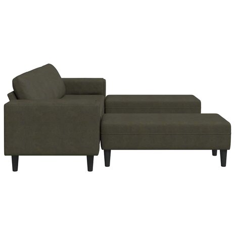 Bankstel 3 pcs Leger groen Faux suede leer 5