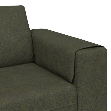 Bankstel 3 pcs Leger groen Faux suede leer 7