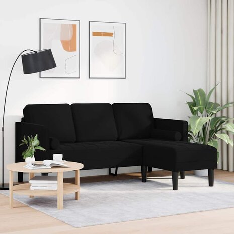 Bankstel Zwart 173 x 131 x 67 cm Fluweel 3