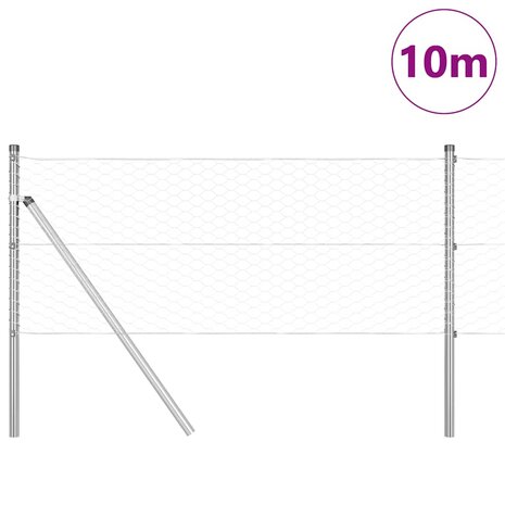 Hexagon Tuinhekje 0,6 x 10 m van Gegalvaniseerd Staal 3