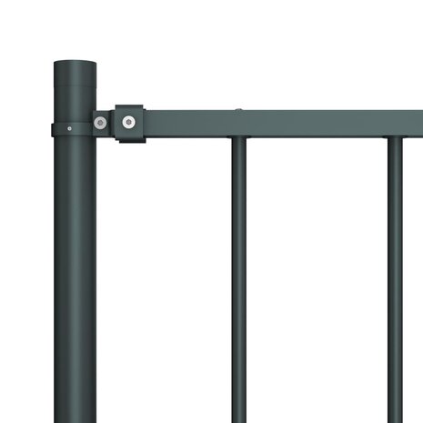 Schuttingpaneel met palen gepoedercoat staal 1,81x1 m antraciet 3