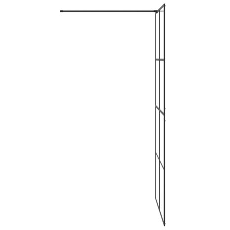 Inloopdouchewand 100x195 cm ESG-glas transparant en zwart 5