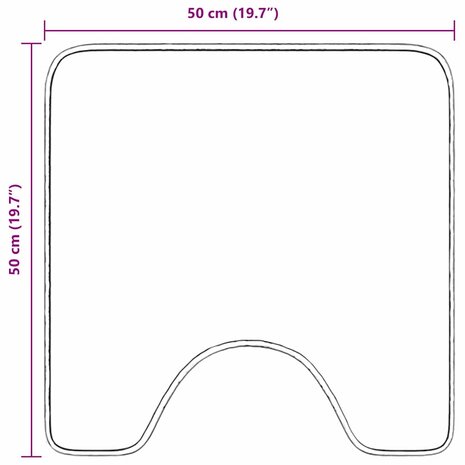 Badmat U-vormig anti-slip 50x50 cm polypropeen bruin 8
