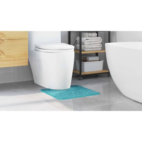 Badmat U-vormig anti-slip 50x50 cm polypropeen turquoise 4