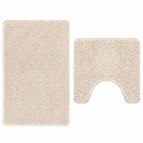 Badmat 2 pcs Crème 50 x 50 cm Polypropyleen 6