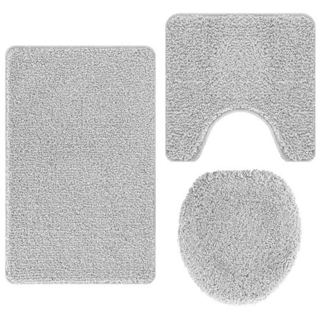 Badmat 3 pcs Grijs 50 x 50 cm Polypropyleen 7