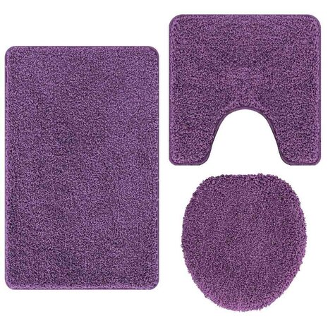 Badmat 3 pcs Paars 50 x 50 cm Polypropyleen 7