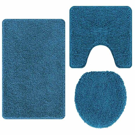 Badmat 3 pcs Blauw 50 x 50 cm Polypropyleen 7