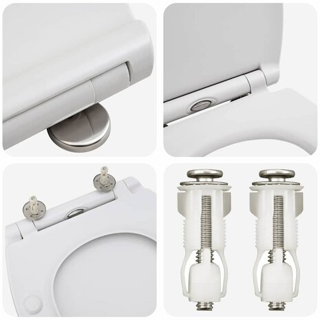 Toiletbril soft-close met quick-release Duroplast wit 7