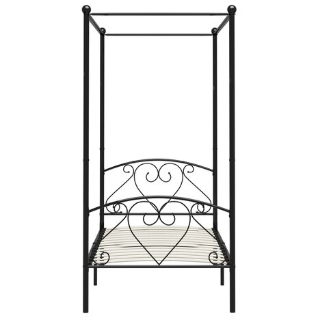 Hemelbedframe metaal zwart 90x200 cm  3