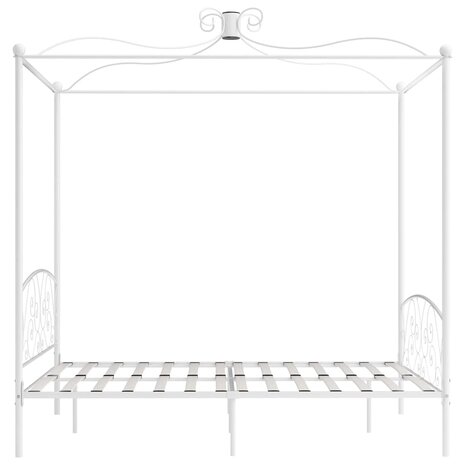 Hemelbedframe metaal wit 180x200 cm 4