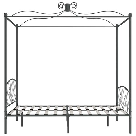 Hemelbedframe metaal grijs 180x200 cm 4