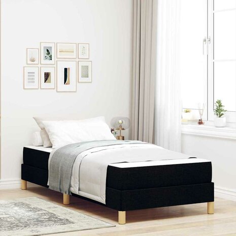 Boxspring bed Zwart, Bruin 80 x 200 cm Stof, Engineered Hout 1