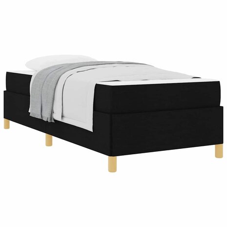 Boxspring bed Anders Zwart en Bruin en Wit 80 x 200 cm Stof 3