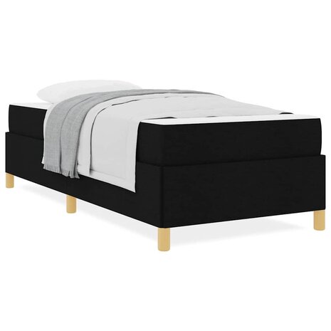 Boxspring bed Anders Zwart en Bruin en Wit 80 x 200 cm Stof 4