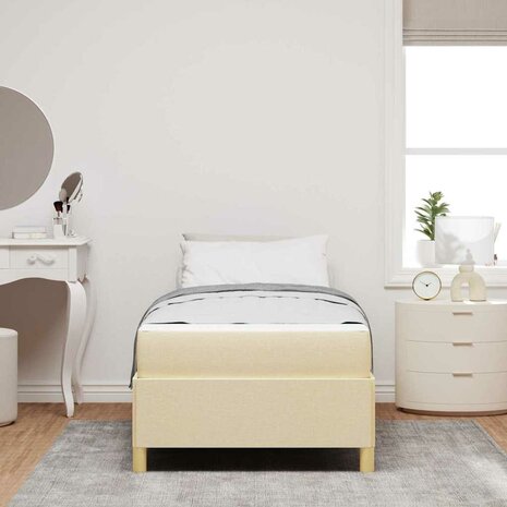 Boxspring bed Anders Zwart en Bruin en Wit 80 x 200 cm Stof 5
