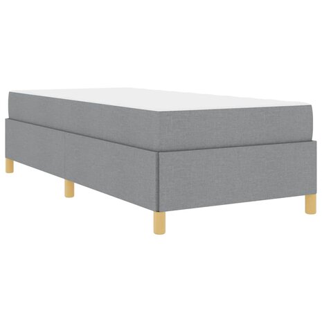 Boxspring bed Lichtgrijs en Wit en Lichtgrijs 90 x 190 cm Stof 2