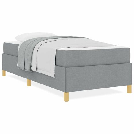 Boxspring bed Lichtgrijs en Wit en Lichtgrijs 90 x 190 cm Stof 4