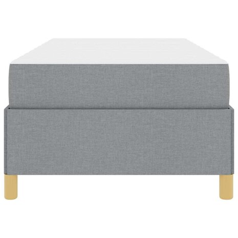 Boxspring bed Lichtgrijs en Wit en Lichtgrijs 90 x 190 cm Stof 7