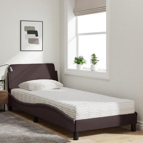 Bed met matras "Dover" stof donkerbruin 80x200 cm 3