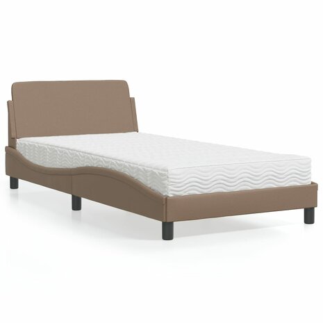 Bed met matras "Dover" kunstleer cappuccinokleurig 100x200 cm 1