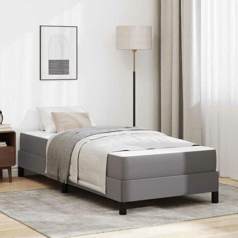 Bed met matras Grijs 80 x 200 cm Kunstleer 1