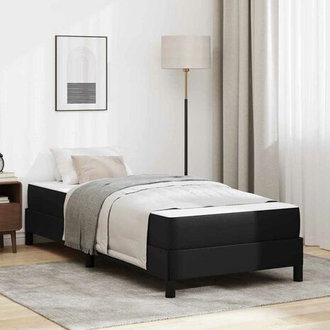 Bed met matras Zwart 90 x 190 cm Kunstleer 1