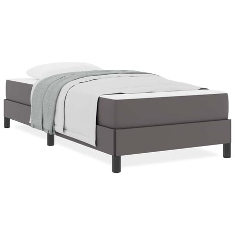 Bed met matras Grijs 90 x 190 cm Kunstleer 4