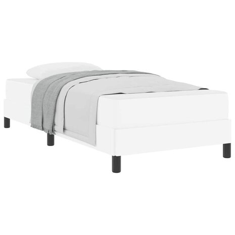Bed met matras Zuiverwit 90 x 200 cm Kunstleer 3