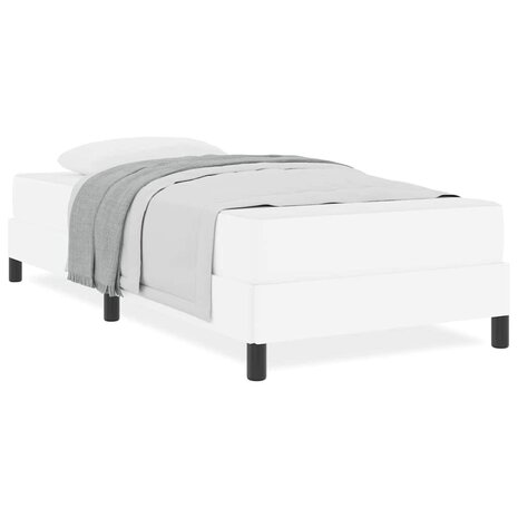 Bed met matras Zuiverwit 90 x 200 cm Kunstleer 4