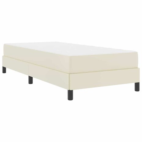 Bed met matras Crème 100 x 200 cm Kunstleer 2