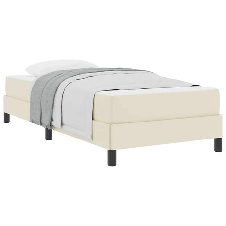 Bed met matras Crème 100 x 200 cm Kunstleer 3
