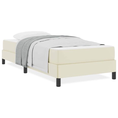 Bed met matras Crème 100 x 200 cm Kunstleer 4