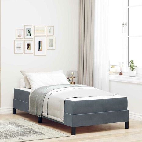 Boxspringbed met matras Donkergrijs 80 x 200 cm Fluweel 1