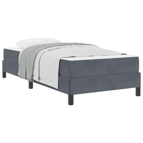 Boxspringbed met matras Donkergrijs 80 x 200 cm Fluweel 3