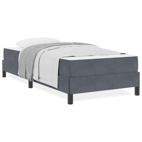 Boxspringbed met matras Donkergrijs 80 x 200 cm Fluweel 4