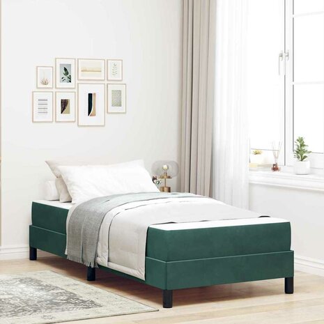 Boxspringbed met matras Donkergroen 90 x 190 cm Fluweel 1
