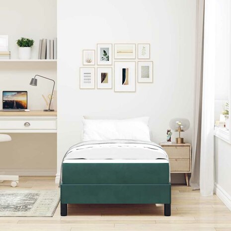 Boxspringbed met matras Donkergroen 90 x 190 cm Fluweel 5