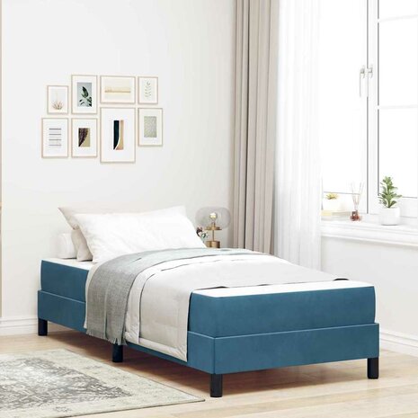 Boxspringbed met matras Donkerblauw 90 x 190 cm Fluweel 1