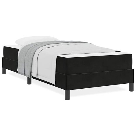 Boxspringbed met matras met matras Zwart 100 x 200 cm Fluweel 4