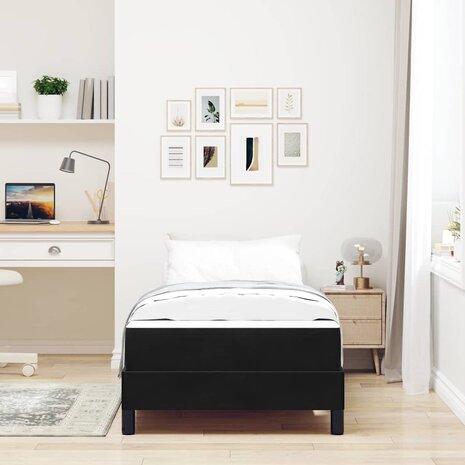 Boxspringbed met matras met matras Zwart 100 x 200 cm Fluweel 5