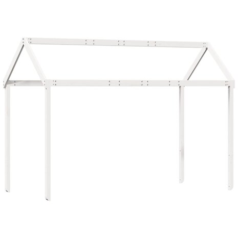 Stapelbed met bedhuis massief grenenhout wit 80x200 cm 6