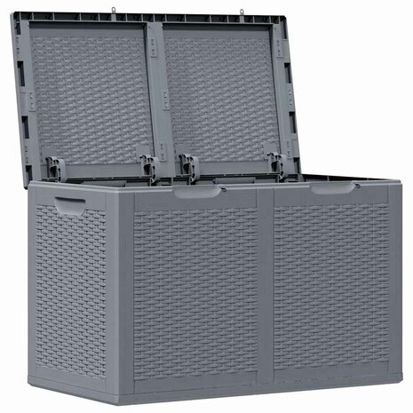 Tuinbox 180 L PP rattan grijs 4