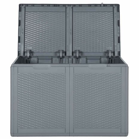 Tuinbox 180 L PP rattan grijs 5