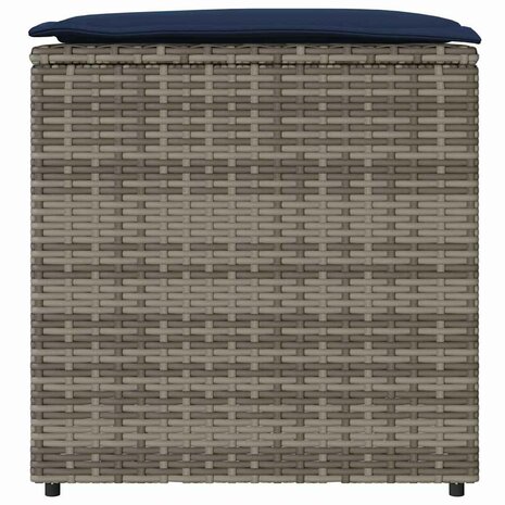 Kussenbox met opslag Grijs 50 x 50 x 50 cm poly rattan 5