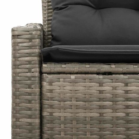 2-Persoons Loungebank met Kussens - Grijs - Poly Rattan 5