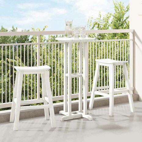 3-delige Tuinbarset HDPE wit 1