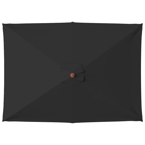 Parasol met houten paal 150x200 cm zwart 4