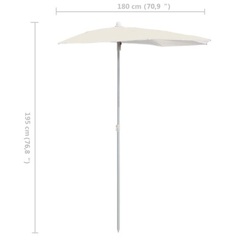 Parasol half met paal 180x90 cm zandkleurig 8